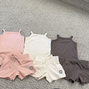 Mon Chou Matching Set - Pink, Cream, and Brown